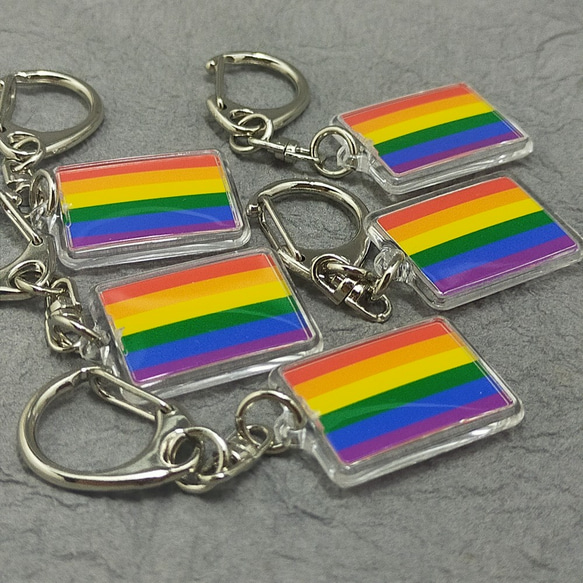 ◆新品◆ レインボーフラッグ キーホルダー5個セット 国旗 LGBT 2枚目の画像