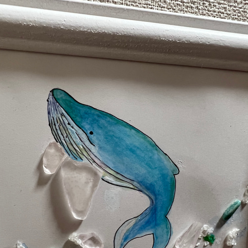 シーグラスアート クジラ イラスト とえ 通販 12849643｜Creema(クリーマ)