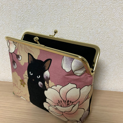 キルトゲイト 猫 がま口通帳ケース 化粧ポーチ 2枚目の画像