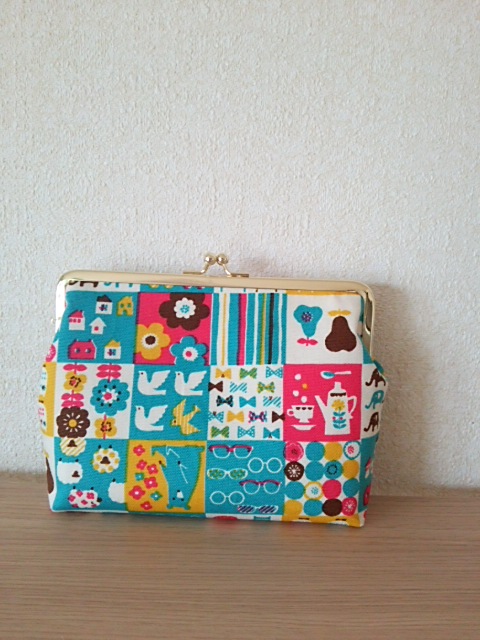 北欧パッチワーク柄がま口通帳ケース☺母子手帳ケース ポーチ 口金包