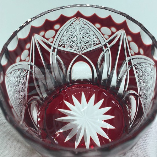 祝杯ロックグラス 日本工芸会所属斉藤光作 切子グラス/コップ/食器