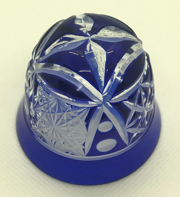 ぐいのみ・格子に菊と麻 しかし