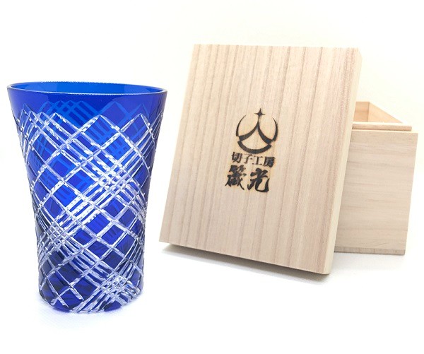 底合わせ四つ矢来タンブラー　日本工芸会所属 斉藤光作　切子グラス/コップ/食器/切子作家/デザイン性/贈り物 17,078円
