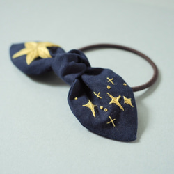 キラキラ星【手刺繍＊ヘアゴム＊クリスマス】 4枚目の画像