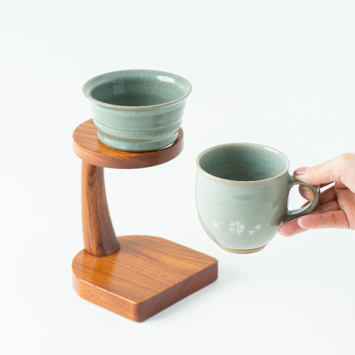 高田焼＆人吉木工 「コーヒードリッパーセット」 ドリップスタンド