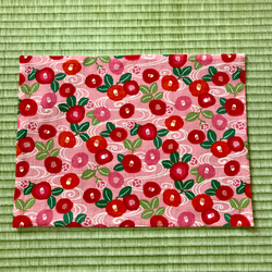 30×40ランチマット 和柄 中くらいの椿(ピンク) 1枚目の画像