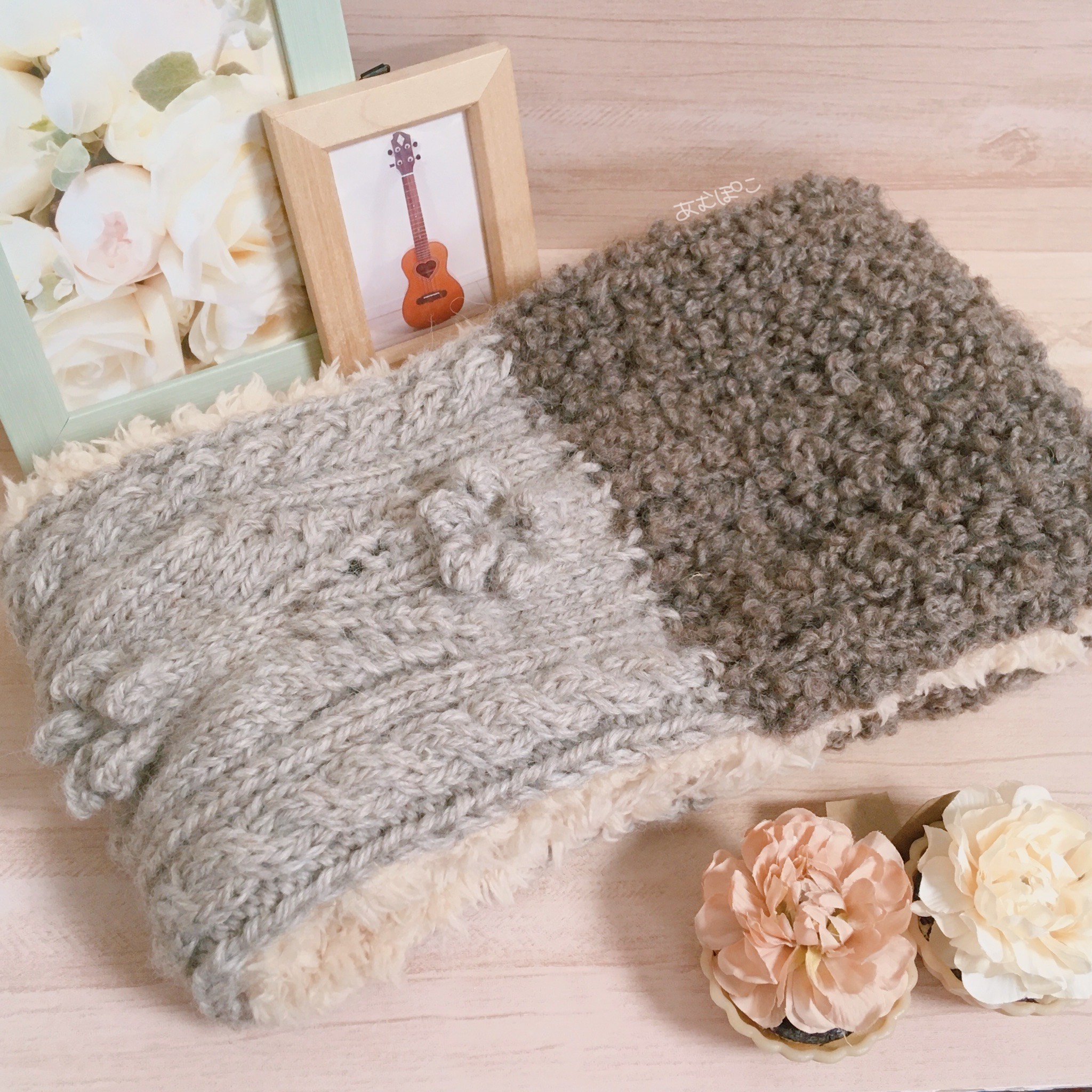 ふかふかネックウォーマー 花柄