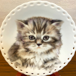 絵皿　陶器　イラストオーダー　猫　ペット　家族 3枚目の画像