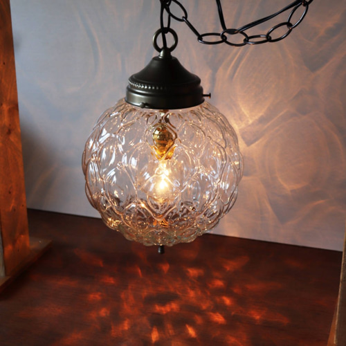 USAヴィンテージミッドセンチュリーガラスペンダントライト｜天井照明