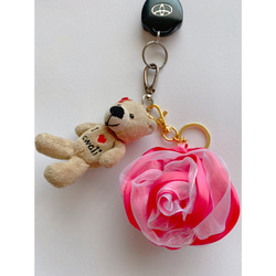 ♡ハワイアンリボンレイのキット〜Flower Ballチャーム〜♡(完成品ではありません) 4枚目の画像