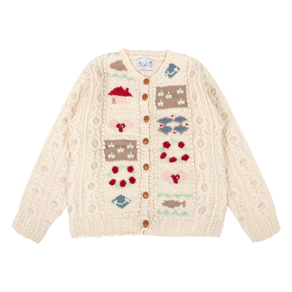 手編み  セーター  手編み+フック+ハンド刺繍  冬の保温  贈り  ベージュ 1枚目の画像