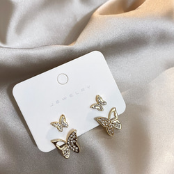 韓国ファッション　 大人気可愛い蝶々のピアス　ゴールドアクセサリー 94 6枚目の画像
