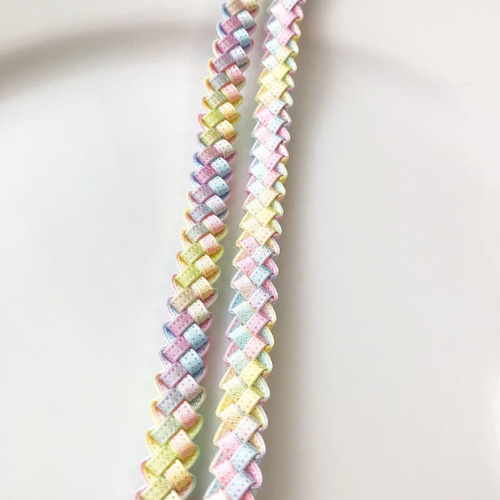 再販×3♡リボンレイのネックストラップ（パステルレインボー） ネック