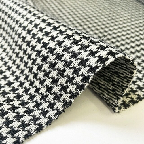 マスターバニー14G 天竺度詰めジャガード千鳥柄ブルゾン黒×グレー