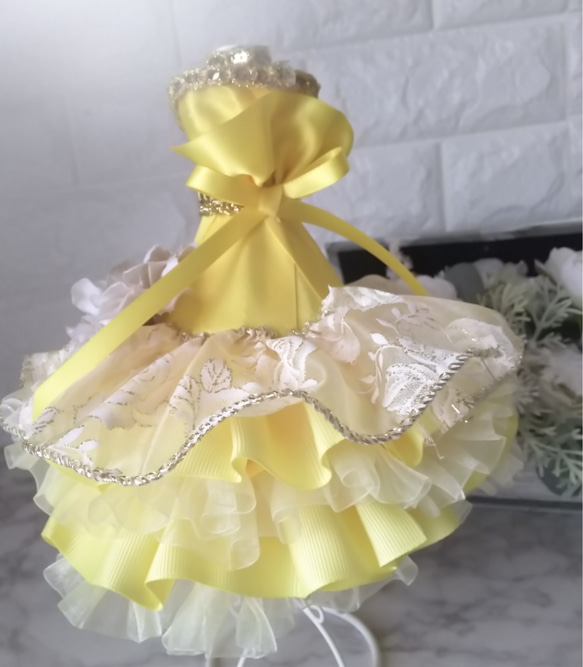 【送料無料】ウェリナリボンドールWedding Rose yellow 3枚目の画像