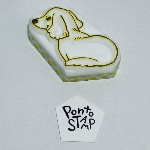 新作】消しゴムはんこ ミニチュアダックスC はんこ・スタンプ Ponto