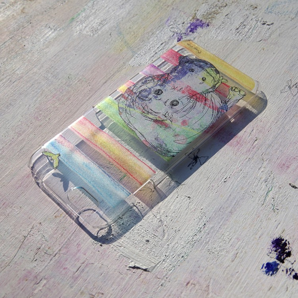 やさしいカバ（ボーダー）　iPhone case(6） 3枚目の画像