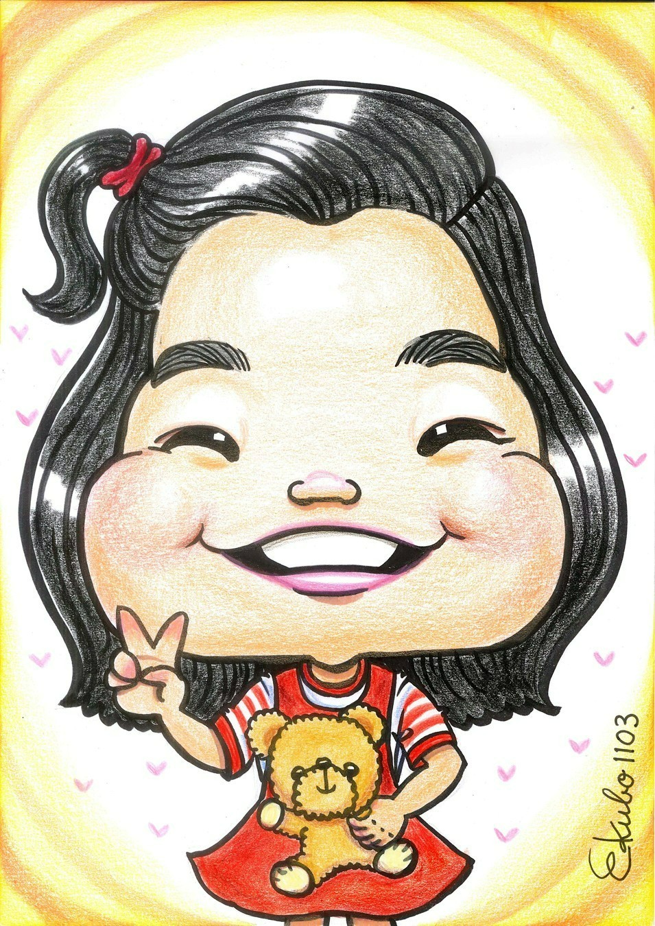 水彩画　アート　ポスター　似顔絵 Amazon.co.jp: あったか水彩 似顔絵 額入り サイン 色紙 サイズ