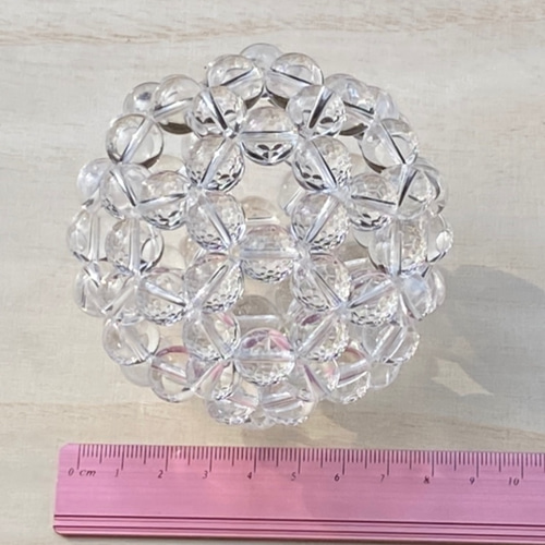 神聖幾何学 フラーレン 12mm球 天然水晶AAAA 手作り飾り用の台