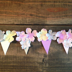 リニューアル✤Flower flag garland pastel *mini* ✤（フラワーフラッグガーランド） 3枚目の画像