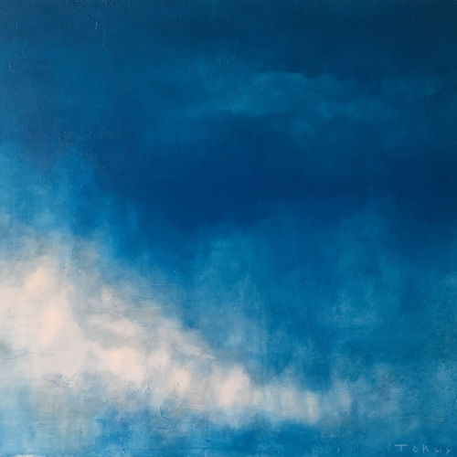 絵画油絵原画抽象画青空夏現代アートインテリアF8