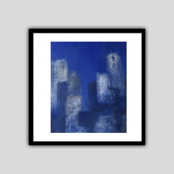 藝術版畫《藍色城市》 第1張的照片