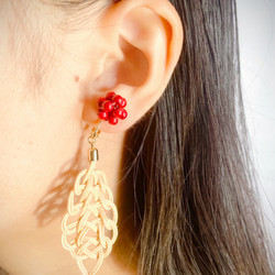 籐*rattan*Leaf ピアス/イヤリング 16KGP (K14gfピアス変更可