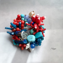 サマーコーラル　ドーナツブローチ【限定1個】 1枚目の画像