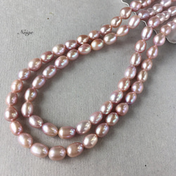 淡水真珠AAA-～AA++　ライス８×６×６　クラシックピンク 1枚目の画像