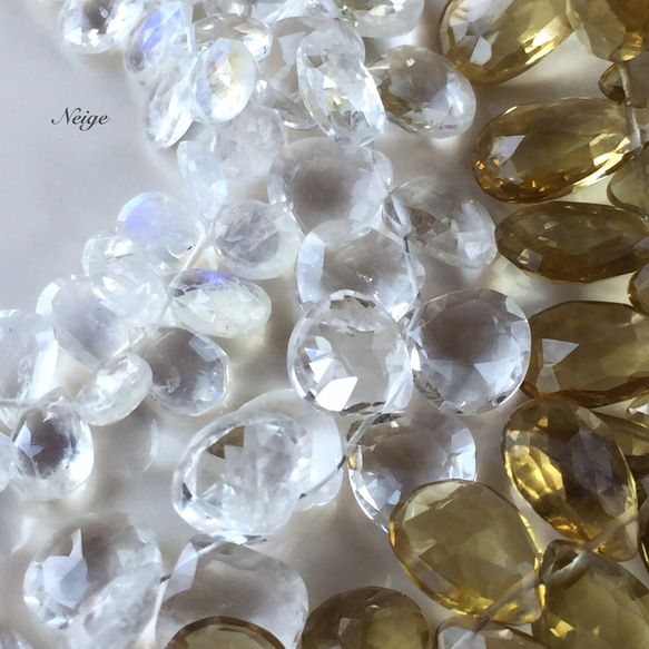 【4月誕生石】宝石質クリスタルAAA-～AA++　マロン　ブリオレットカット 14kgfチャーム 3枚目の画像