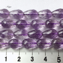 アメジスト×クリスタルAAA-　縦穴ドロップカット１１×８×８mm 3枚目の画像