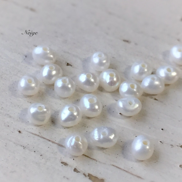 淡水真珠AAA　ポテト2.3〜2.8mm　ホワイト 2枚目の画像