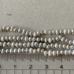 淡水真珠AAA-　ポテト4×3mm　シルバー 4枚目の画像