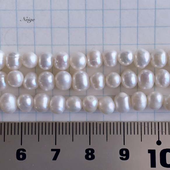 淡水真珠AA ポテト6mm ホワイト 3枚目の画像