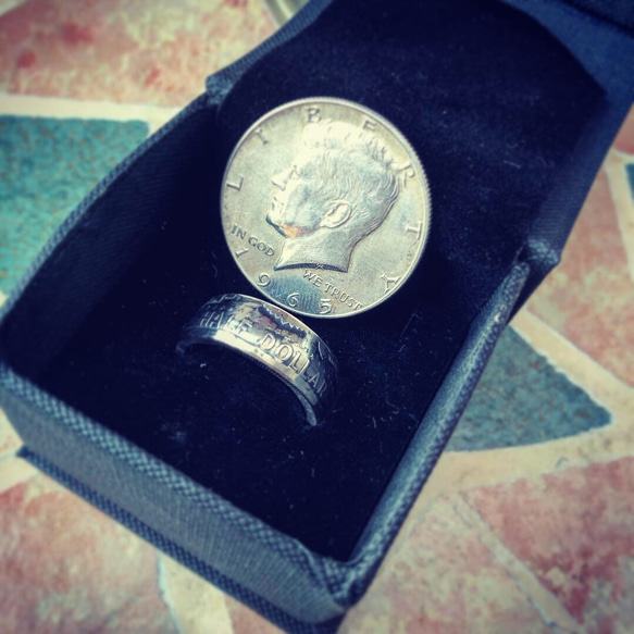アメリカハーフダラー銀貨コインリング 1枚目の画像