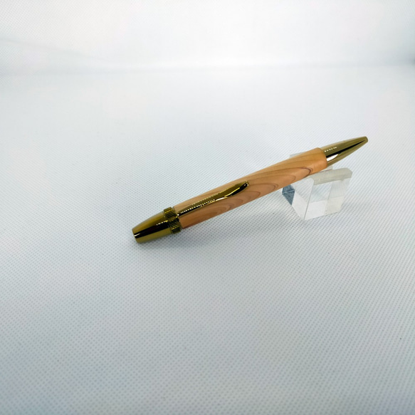 木製ボールペン/結ペンあかつき/東濃檜/ゴールド 4枚目の画像