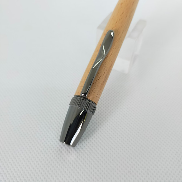木製ボールペン/結ペンあかつき/ウェンジ/シルバー 3枚目の画像