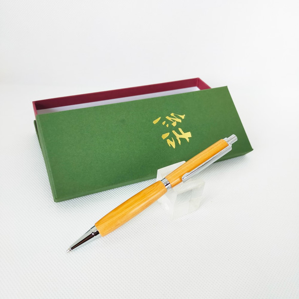 木製ボールペン/結ペン(シャープペンシル）/イチイ/シルバー 1枚目の画像