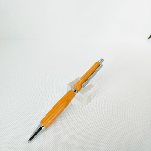 木製ボールペン/結ペン(シャープペンシル）/イチイ/シルバー 2枚目の画像