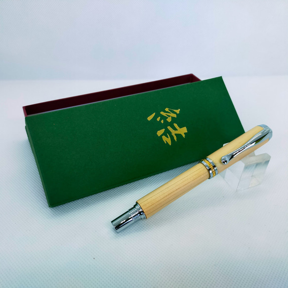 木製ボールペン 青と茶色のツートン 杉・檜ボールペン | ウッドファクトリー株式会社