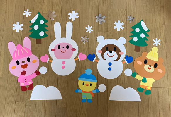 ハンドメイド オーダー受付ページ ♡雪だるま×犬 パネル