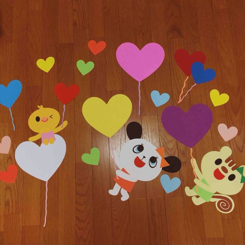 3日以内に発送】ハートの風船 一年中 壁面飾り 保育園 幼稚園 病院