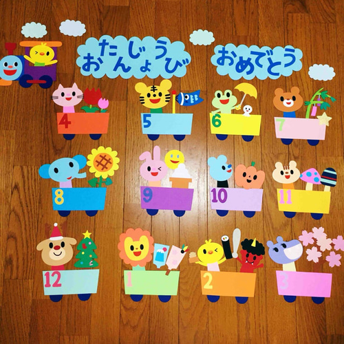 壁面飾り 12ヶ月 数字 誕生表 （#沖縄保育士 #那覇の星保育園 #保育士  