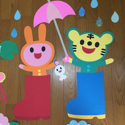 【オーダー受付中】長靴で遊ぼう♪ ６月 梅雨 壁面装飾 壁面飾り 保育園 幼稚園 病院等 雨 3枚目の画像