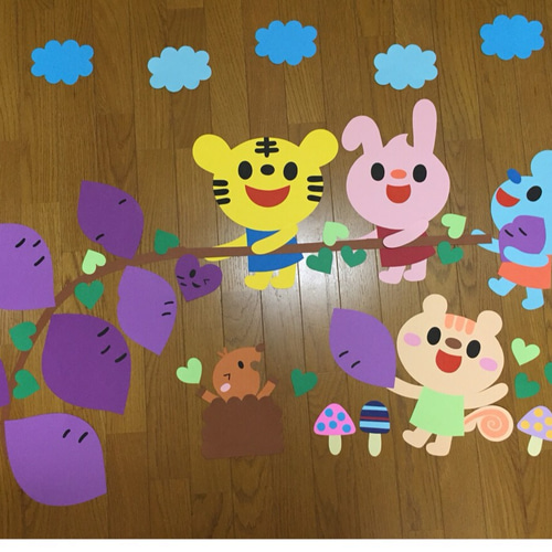 オーダー受付中】楽しい芋掘り♪ 壁面飾り 保育園幼稚園等 秋 壁面装飾 