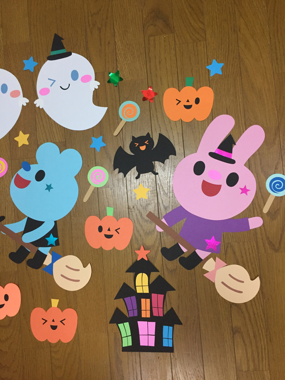 【オーダー受付中】ハロウィン 壁面飾り 10月 保育園 幼稚園等 病院 図書館 パーティー 壁面装飾 人気 飾り 2枚目の画像