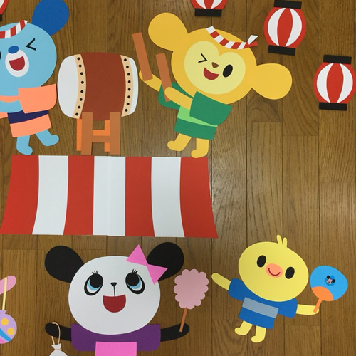 オーダー受付中】お祭り 壁面飾り 保育園幼稚園等 壁面装飾 切り絵 m