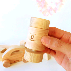 木製 ･ 赤ちゃん の おもちゃ セット(  積み木  と、ラトルと、くるま)【出産祝い】【ハーフバースデー】 4枚目の画像