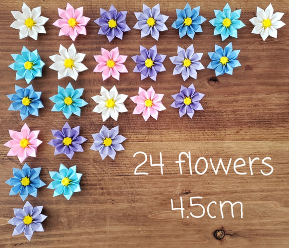 折り紙 ミックス6色 立体の花飾り(園・施設の壁面飾りなどに) 送料無料