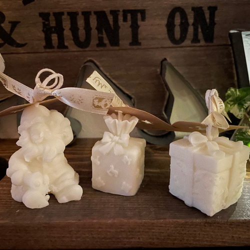 クリスマス キャンドル 小3色3個セット ソイwax仕上 ラッピング